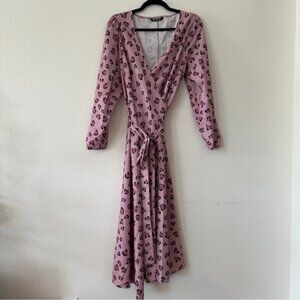 BloomChic Pink Leopard Print Wrap Dress